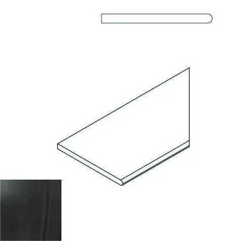 Бортик закругленный правый Италон Contempora Х2 Carbon 30x60 - фото 1