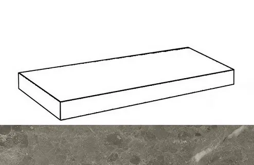 Ступень угловая левая Италон Room Stone Grey 33x60 - фото 1