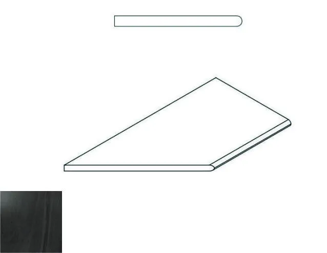 Бортик закругленный левый Италон Contempora Х2 Carbon 30x60 - фото 1