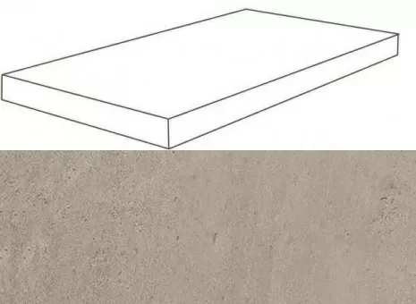 Ступень угловая правая Atlas Concorde Wise Silve Grey 33x120 лаппатированная - фото 1