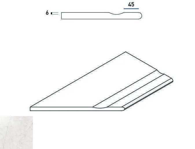 Бортик с выемкой закругленный левый Италон Contempora Х2 Pure 30x60 - фото 1