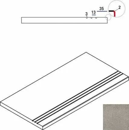 Ступень Италон Discover X2 Grey Bordo Grip 30x60 - фото 1