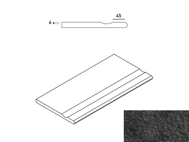 Бортик с выемкой закругленный Италон Room X2 Black 30x60 - фото 1