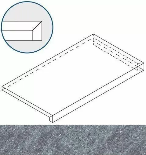 Ступень угловая правая Италон Genesis X2 Silver X2 33x60 - фото 1