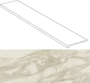 Ступень Atlas Concorde Italy Marvel Royal Calacatta Scalino Lapp. AFCR 33x150 - фото 1