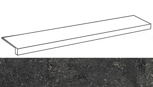 Ступень фронтальная Италон Room Stone Black 33x120 - фото 1