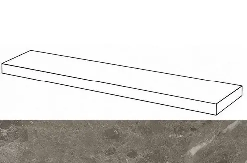 Ступень угловая правая Италон Room Stone Grey 33x120 - фото 1