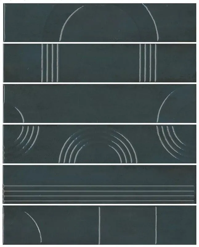 Панно Kerama Marazzi KMP3STA008RN6X Панно Мажорель зеленый темный глянцевый из 6 частей 28.5x36 - фото 1