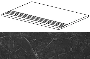 Ступень Atlas Concorde Italy Marvel Noir St.Laurent Gradino ADXA 30x60 - фото 1
