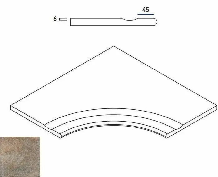 Бортик с выемкой закругленный Италон District X2 Emerald 60x60 - фото 1
