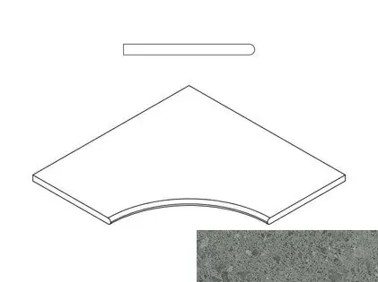 Бортик угловой закругленный Италон Genesis X2 Grey 60x60 - фото 1