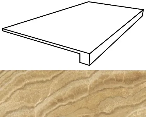 Ступень фронтальная Италон Surface Onice Miele 33x120 - фото 1