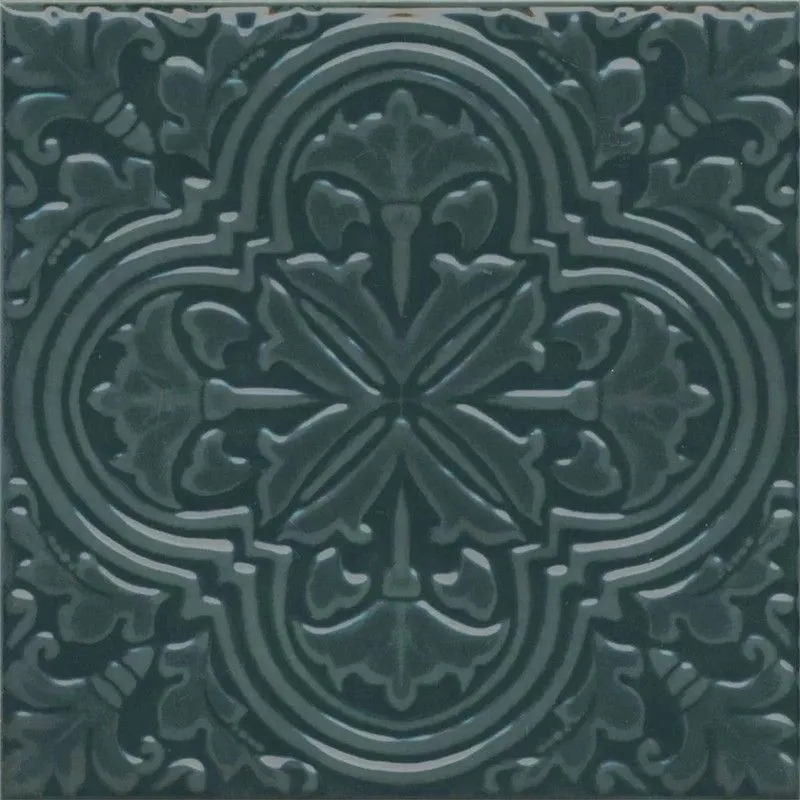 Декор Kerama Marazzi KMD3STA003BN Фес зеленый темный глянцевый 15x15 - фото 1