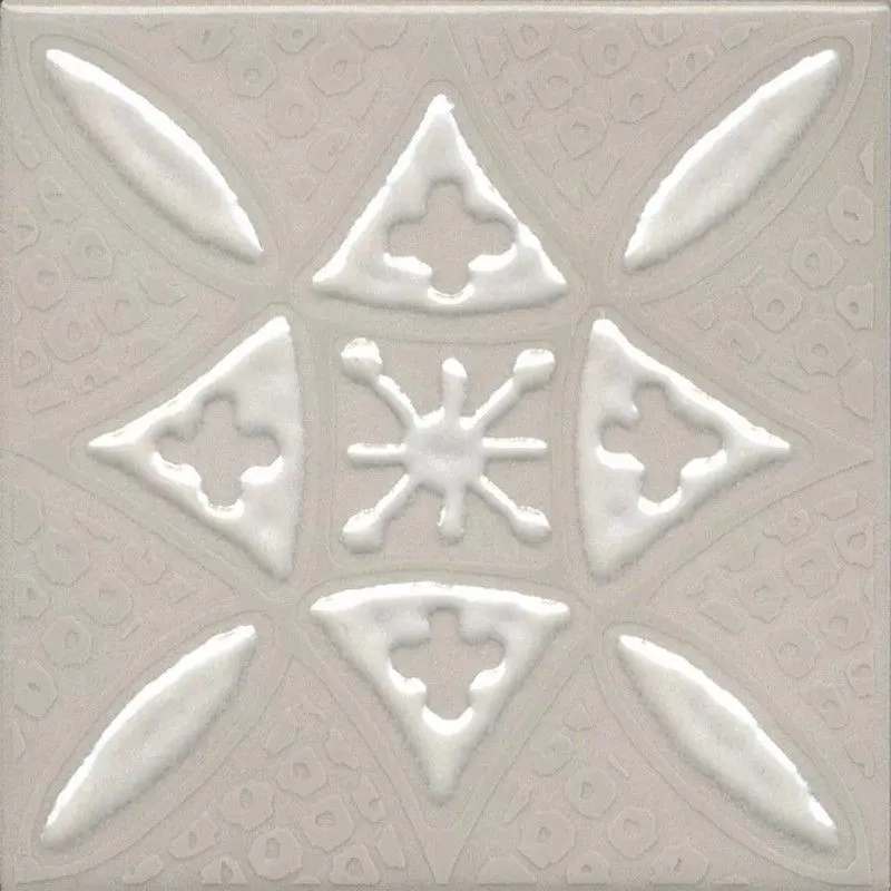 Декор Kerama Marazzi KMD3STA018GN Бахия 2 серый светлый глянцевый 9.8x9.8 - фото 1