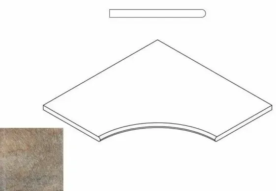 Бортик угловой закругленный Италон District X2 Emerald 60x60 - фото 1