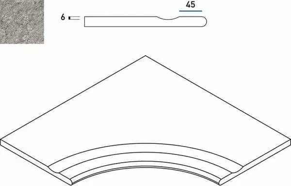 Бортик Италон Discover X2 Grey Bordo Svasato Angolare Round 60x60 - фото 1
