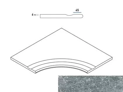 Бортик с выемкой закругленный Италон Genesis X2 Silver 60x60 - фото 1