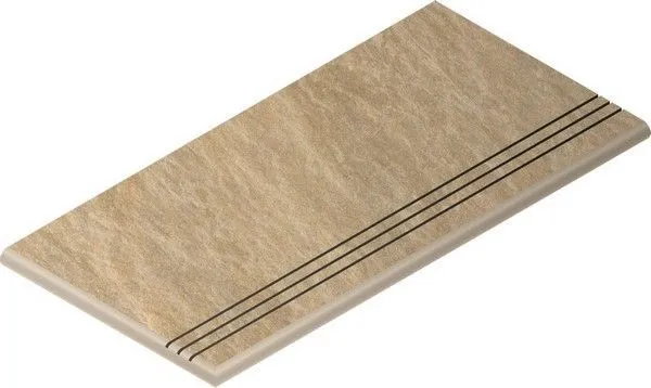 Ступень Италон Дистрикт Сэнд закругленная Грип левая 620040000039 бежевый 30x60 - фото 1