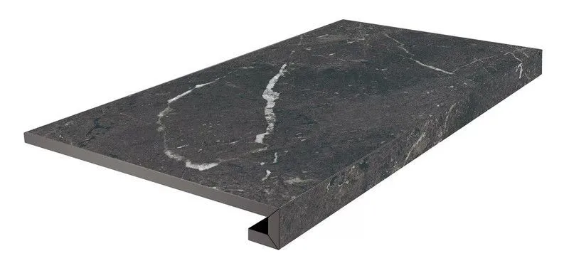 Ступень Kerama Marazzi KM6060G0331RGCF фронтальная клееная Тубкаль черный матовый обрезной 33x60 - фото 1