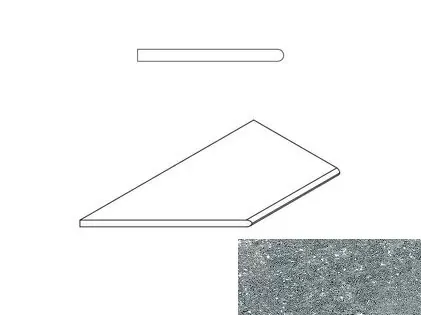 Бортик закругленный левый Италон Genesis X2 Silver 30x60 - фото 1