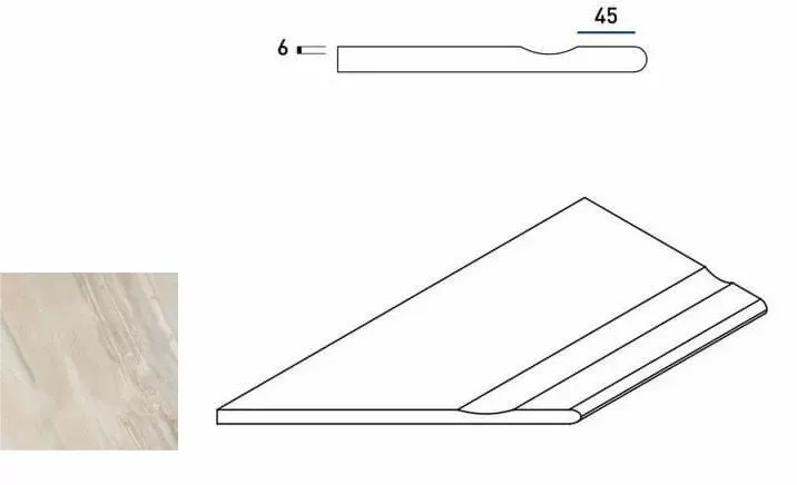 Бортик с выемкой закругленный левый Италон Magnetique Х2 White 30x60 - фото 1