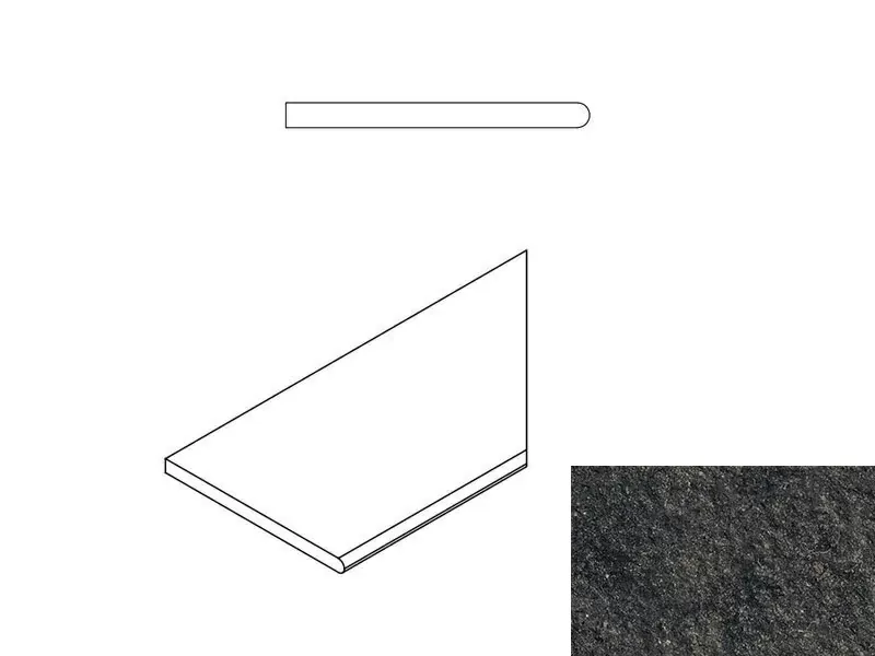 Бортик закругленный правый Италон Room X2 Black 30x60 - фото 1