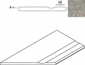 Бортик Италон Discover X2 Grey Bordo Svasato Round Sx левый 30x60 - фото 1
