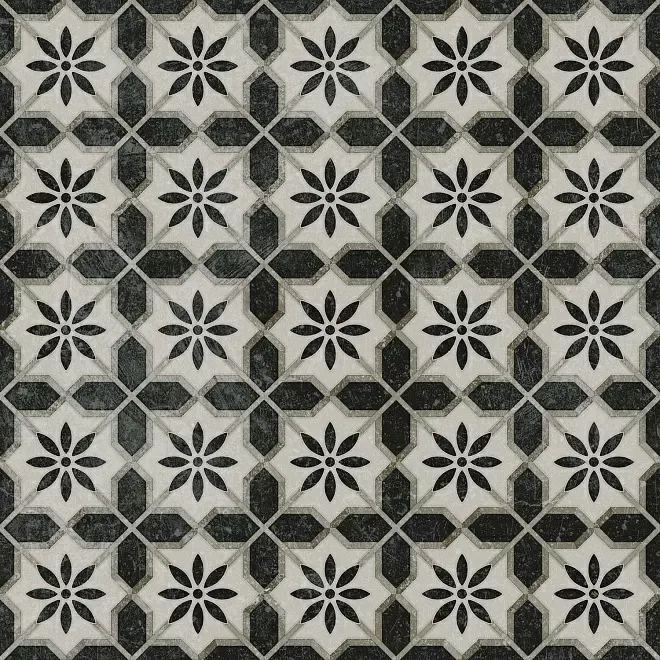 Декор Kerama Marazzi Фреджио 1 черно-белый 20x20 VT\A294\SG1544N - фото 1