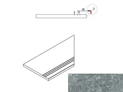 Бортик правый Италон Genesis X2 Silver 30x60 - фото 1