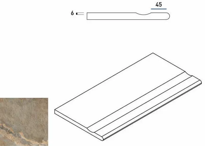 Бортик с выемкой закругленный Италон Magnetique Х2 Dark 30x60 - фото 1