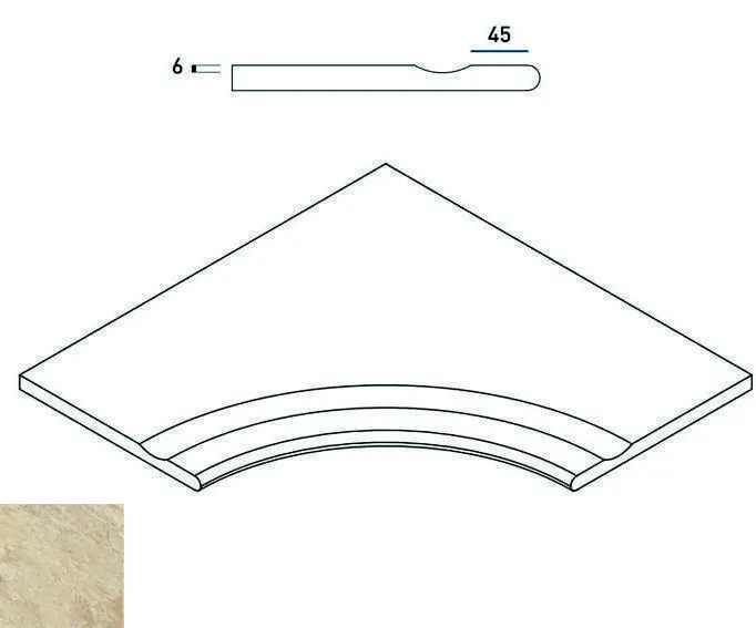 Бортик с выемкой закругленный Италон Climb Х2 Rope 60x60 - фото 1