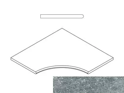 Бортик угловой закругленный Италон Genesis X2 Silver 60x60 - фото 1