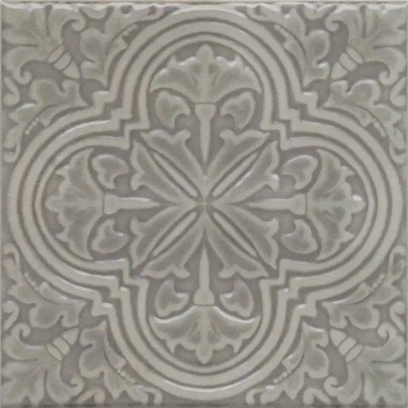 Декор Kerama Marazzi KMD3STA006BN Фес серый глянцевый 15x15 - фото 1