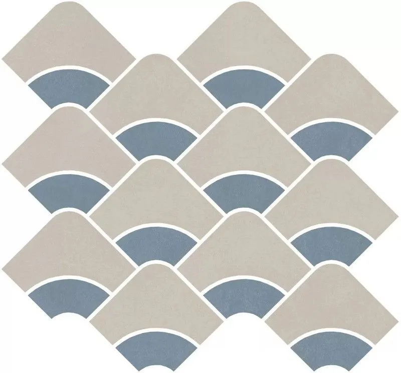 Декор Kerama Marazzi KMD2HID005BR Таделакт наборный бежевый светлый, синий светлый матовый обрезной 28x30 - фото 1