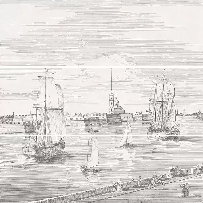 Декор Kerama Marazzi 12108R\3x\3F Панно Город на воде SPb 75x75 - фото 1