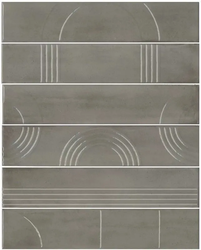 Панно Kerama Marazzi KMP3STA004RN6X Панно Мажорель серый глянцевый из 6 частей 28.5x36 - фото 1