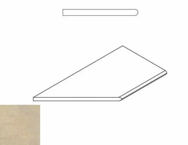 Бортик закругленный левый Италон District X2 Sand 30x60 - фото 1