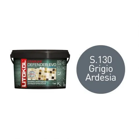Антибактериальная затирка + клей Литокол STARLIKE DEFENDER EVO 1кг S.130 GRIGIO ARDESIA - фото 1