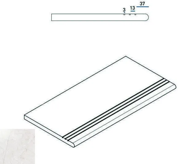 Ступень закругленная Италон Contempora Х2 Pure 30x60 - фото 1