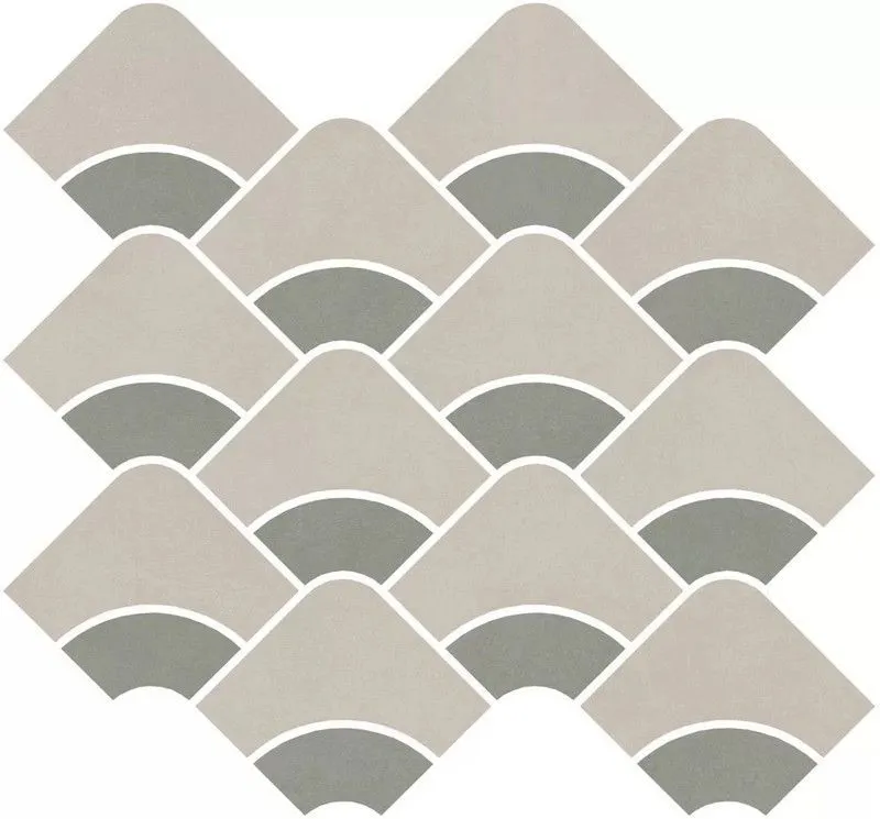 Декор Kerama Marazzi KMD2HID006BR Таделакт наборный бежевый светлый, зеленый матовый обрезной 28x30 - фото 1