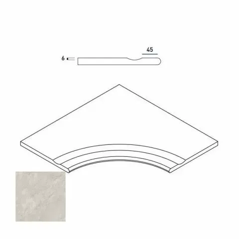 Бортик с выемкой закругленный Италон Climb Х2 Ice 60x60 - фото 1