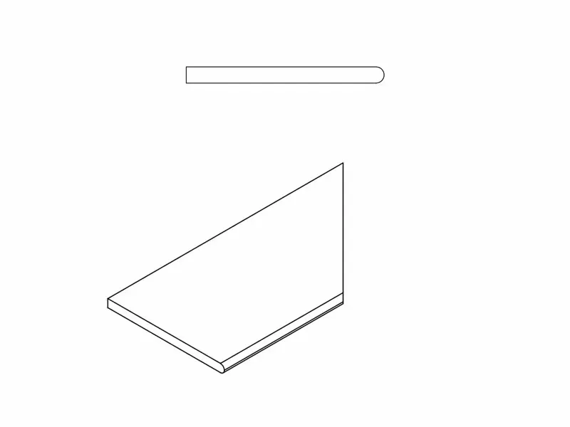 Бортик Италон Миллениум X2 Блэк закругленный правый 620090001188 черный 30x120 - фото 1