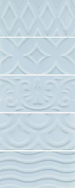 Керамическая плитка Kerama Marazzi 16015 Авеллино голубой структура mix 7,4x15 - фото 1