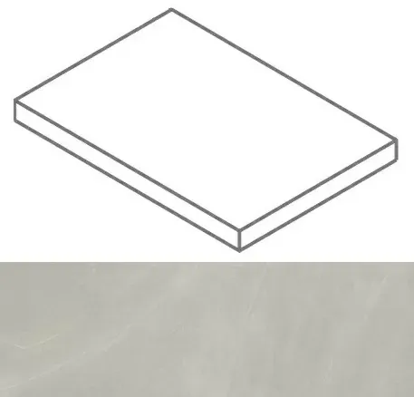 Ступень угловая правая Италон Континуум Сильвер 33x60 - фото 1