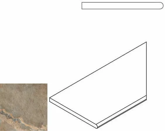 Бортик закругленный правый Италон Magnetique Х2 Dark 30x60 - фото 1