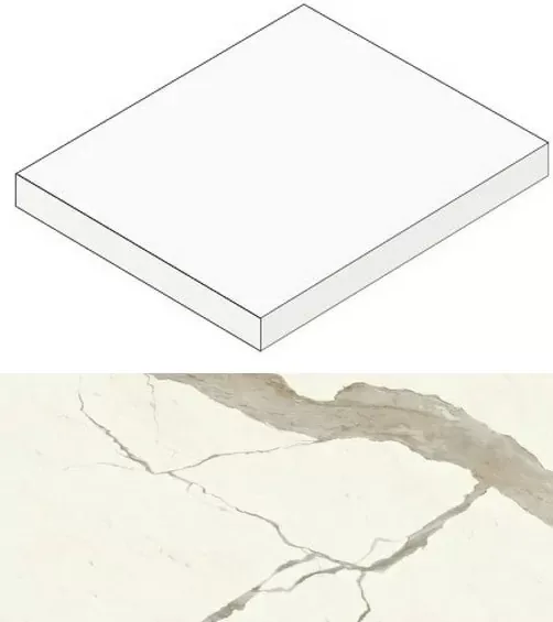 Ступень угловая Atlas Concorde Italy Marvel Calacatta Sublime Scalino Angolare Silk AGJJ 37.5x37.5 - фото 1