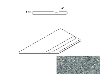Бортик с выемкой закругленный левый Италон Genesis X2 Silver 30x60 - фото 1