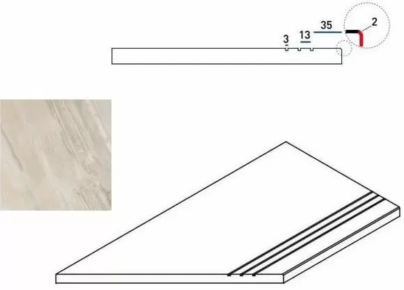 Бортик левый Италон Magnetique Х2 White 30x60 - фото 1