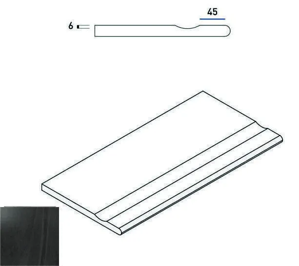 Бортик с выемкой закругленный Италон Contempora Х2 Carbon 30x60 - фото 1