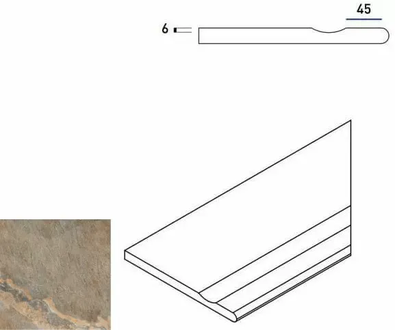 Бортик с выемкой закругленный правый Италон Magnetique Х2 Dark 30x60 - фото 1